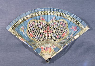 Abanico con cupidos, siglo XVII de French School