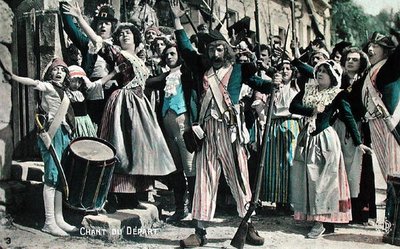 Canción de despedida (Extracto de una película muda), postal de principios de los años 1920 de French School