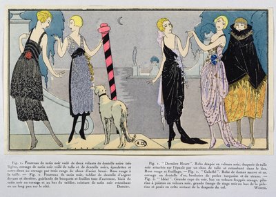 Diseños de moda de Jacques Doucet (1853-1929) y la Casa de Worth de Les Elegances Parisiennes, invierno de 1920-21 de French School