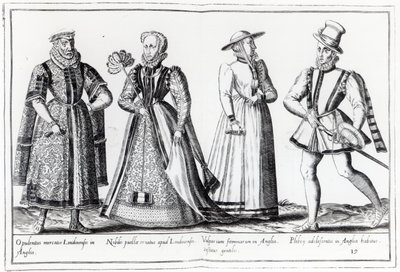 Moda durante el período Tudor (grabado) de French School
