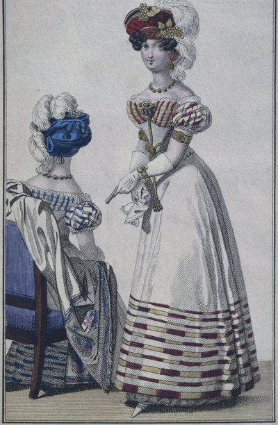 Placa de moda, París, ilustración de Le Petit Courrier des Dames, c.1820 de French School