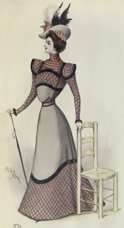 Placa de moda, ilustración de La Nouvelle Mode, 1897 de French School