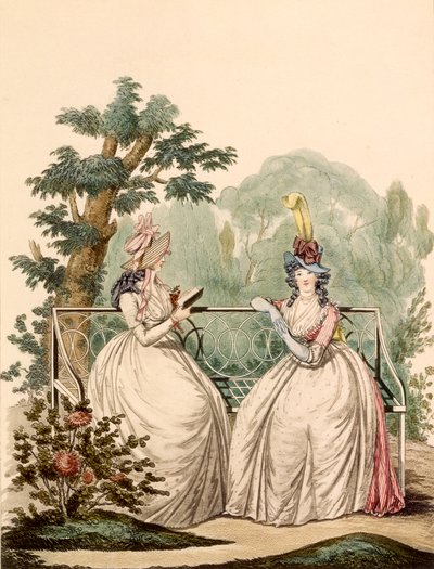 Placa de moda de damas en vestidos de día de verano - Modas inglesas, 1794 de French School