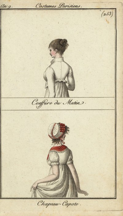 Peinado y sombrero a la moda, París de French School