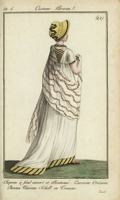 Mujer a la moda en los Jardines de Tivoli de French School