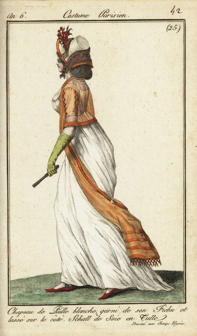 Mujer a la moda en los Campos Elíseos de French School