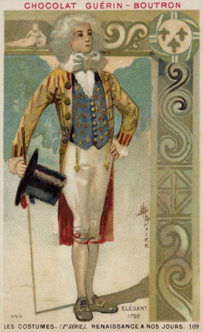 Hombre elegantemente vestido, 1792 de French School