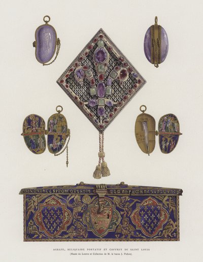 Broche, relicario portátil y cofre de San Luis (Luis IX de Francia) de French School
