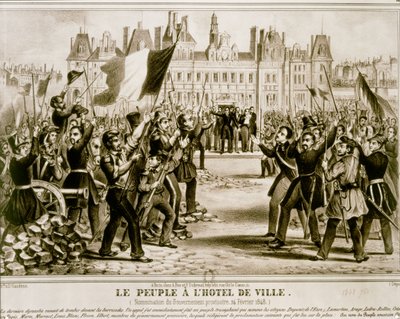 Revolución de febrero de 1848 (litografía) de French School