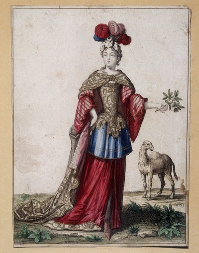 Traje de ballet femenino - grabado de French School