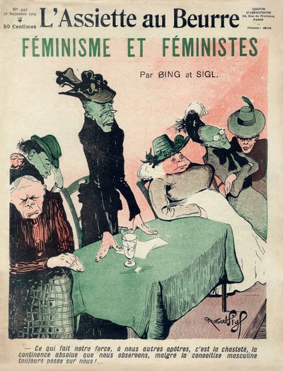 Caricatura feminista, portada de la revista satírica francesa 