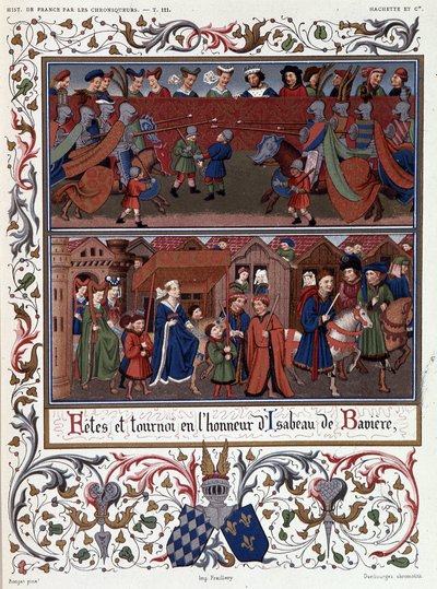 Fiestas y Torneo en Honor de Isabeau (Isabelle, Elisabeth) de Baviera (1371-1435) de French School