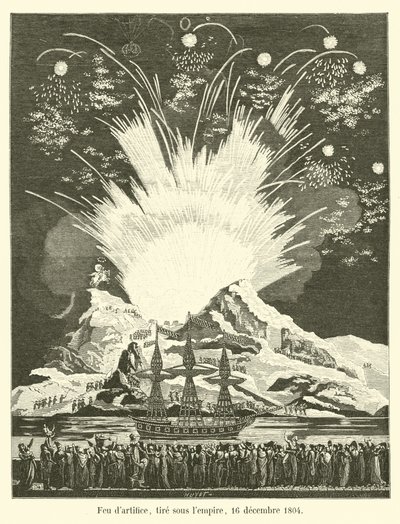 Fuegos artificiales, disparados bajo el imperio, 16 de diciembre de 1804 de French School