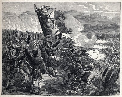 Primera coalición: Coronel Antoine Guillaume Rampon (1759-1842) en la Batalla de Montenotte el 12 de abril de French School