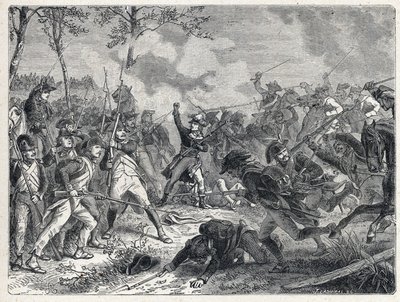 Primera coalición: Lázaro Nicolás Margarita Carnot (1753-1823) durante la Batalla de Wattignies oponiéndose a las tropas francesas al ejército austriaco el 16 de octubre de 1793 de French School