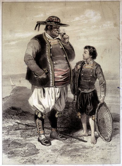 Pescadores de Douarnenez, c. 1855 de French School