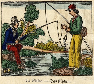 Pesca, imagen de Epinal del siglo XIX de French School
