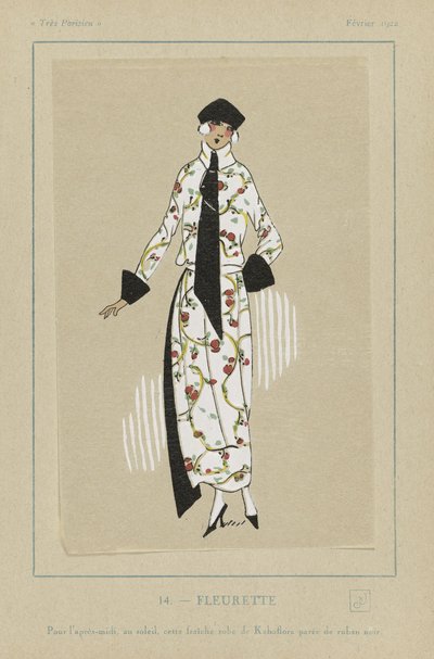Fleurette, de Tres Parisiens, pub. 1922 (plantilla) de French School