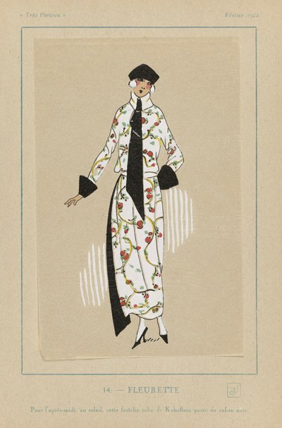 Fleurette, pub. 1922 impresión pochoir de French School