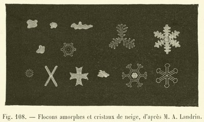 Copos amorfos y cristales de nieve de French School