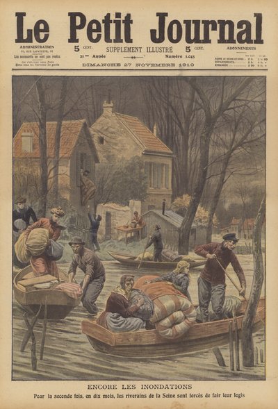 Inundaciones en el río Sena, Francia de French School