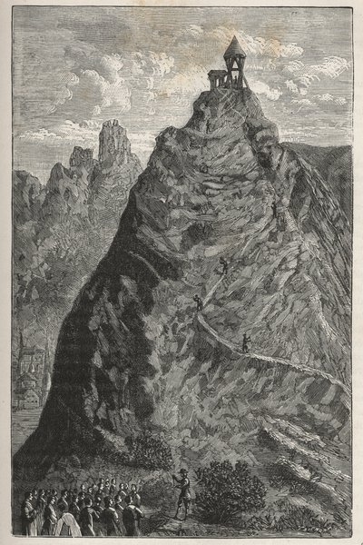 Florin Perier realizando el experimento de Torricelli en la cima del Puy de Dôme, 19 de septiembre de French School