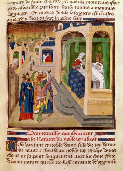 Las maravillas que ocurrieron en el nacimiento de Alejandro Magno (356-323 a.C.) ilustración de un libro por Jean Wauquelin, de la Histoire du Grand Alexandre 1460 de French School