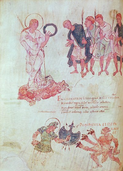 Fol.15.083 de la Psychomachia de Prudencio de French School