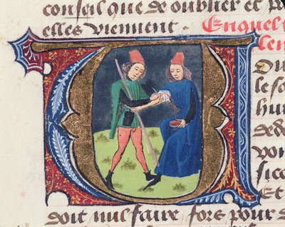 Sangría, del Traité de Médecine de Aldebrande de Florencia, 1356 de French School