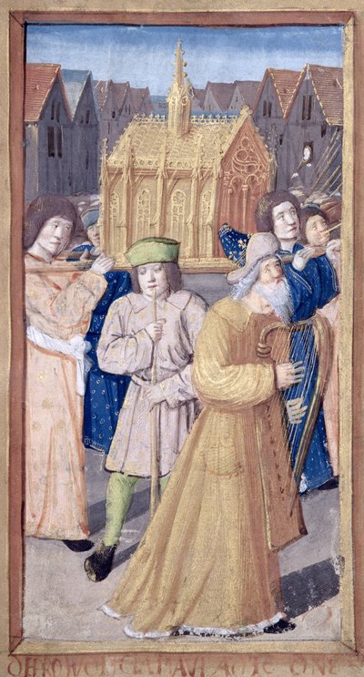 Fol.56r David y el Arca de la Alianza, de Heures a lUsage de Rome de French School