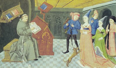 Fol.79r Carlo Marsuppini (d.1453) ilustración de Controversia de Nobilitate por Buonaccorso da Montemagno de French School