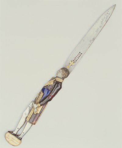 Cuchillo plegable (acero con decoración de esmalte) de French School