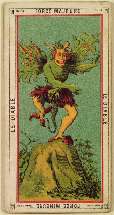 Fuerza mayor, la carta del tarot del Diablo de French School
