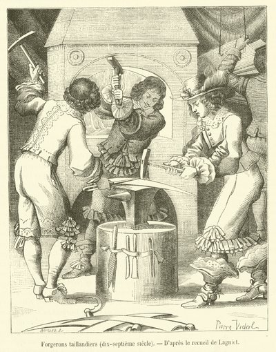 Herreros taillandiers, siglo XVII (grabado) de French School