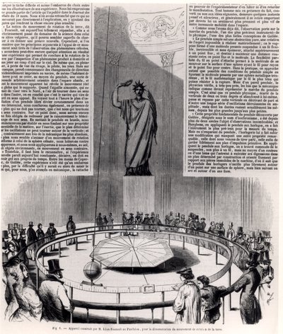 El Péndulo de Foucault en el Panteón de París, c.1852 de French School