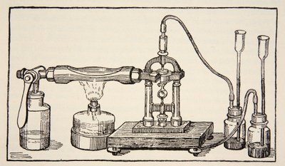 Espejo giratorio de Foucault para la medición de la velocidad de la luz, copia de Boris Mestchersky (d.1957) ilustración de Histoire de la Nation Francaise, Sciences, Volúmenes I y II, por Gabriel Hanotaux de French School