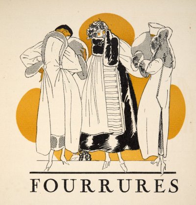 Pieles de la Gazette de Bon Ton, pub. 1920 (estarcido) de French School