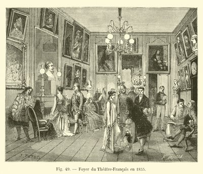 Foyer del Teatro Francés en 1855 de French School