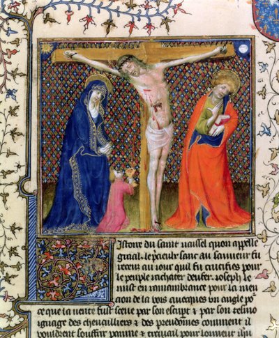 José de Arimatea recogiendo la sangre de Cristo crucificado, de La Quite de Saint Graal de French School