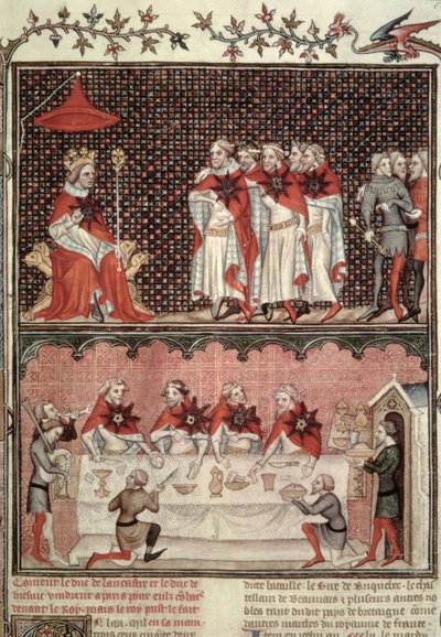 Fr 2813 fol.39 El Delfín Carlos (1338-80) y los Diputados de los Tres Estados, de las Grandes Crónicas de Francia, 1375-79 de French School