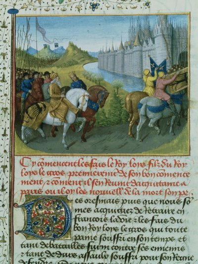 Entrada de Luis VII en Constantinopla con el Emperador Conrado III durante las Cruzadas, 1147-9 de French School