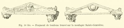 Fragmento de tumba encontrado en la montaña Sainte-Geneviève de French School