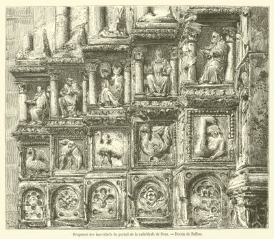 Fragmento de los bajorrelieves del portal de la catedral de Sens de French School