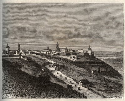 Francia, Champagne-Ardenne, Haute-Marne (52), Langres - grabado en “La France illustrée: géographie, histoire, administración statistique” por V.-A. Malt-Brown. 1884 de French School