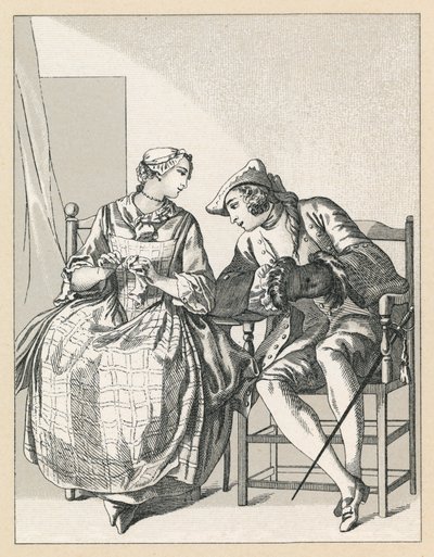 Francia, traje del siglo XVIII de French School