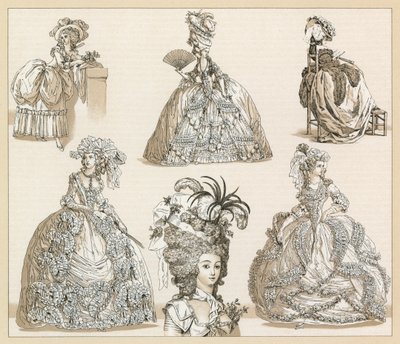 Francia, traje del siglo XVIII de French School