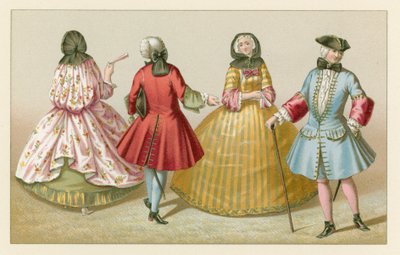 Traje del siglo XVIII en Francia de French School