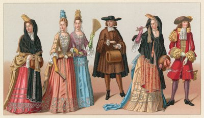 Francia, siglo XVII, traje de French School