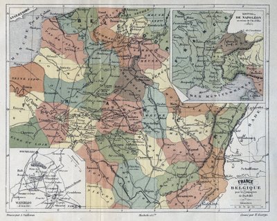 Francia y Bélgica para la campaña de 1814-1815 - grabado en 