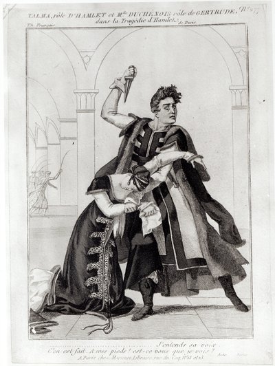 Francois-Joseph Talma (1763-1826) como Hamlet y Mademoiselle Duchenois como Gertrude, en 